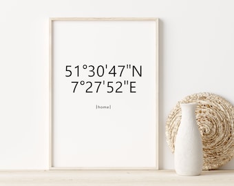 perosnalized coordinates - poster, favorite place