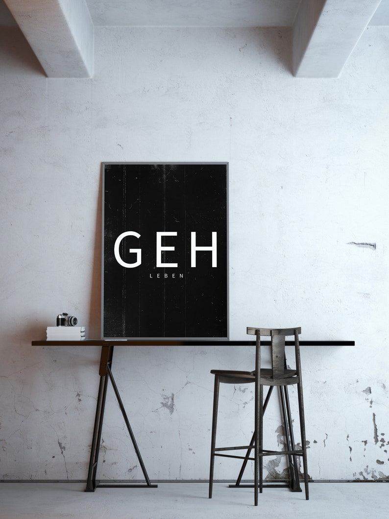 Typo-Poster: geh leben, black edition Bild 1