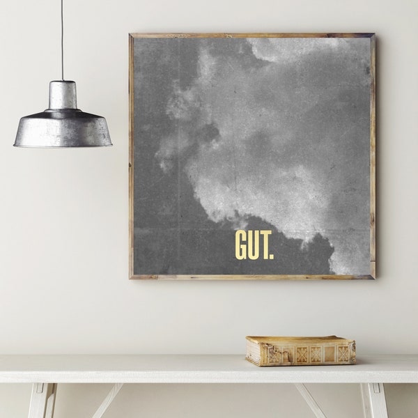 Poster: gut, grey sky