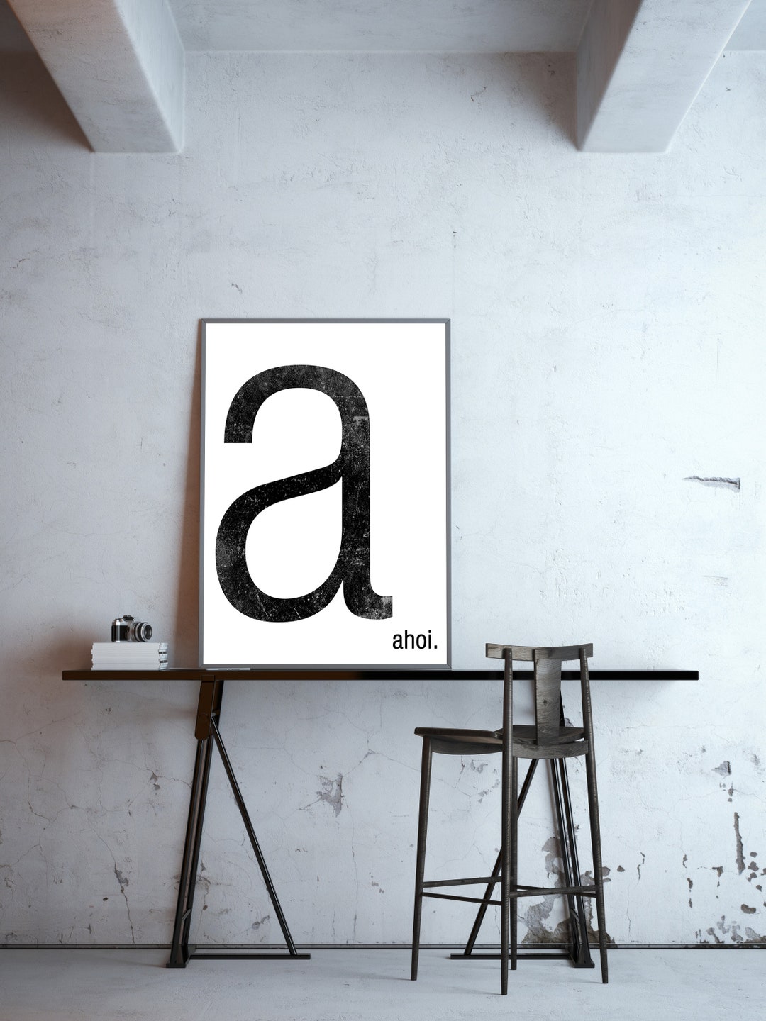 Typo Poster: Monogram Letter A, Like Ahoy, Choose Your Word, Sw - Etsy