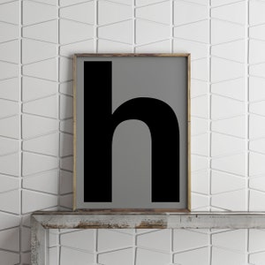 Poster Buchstabe H grau