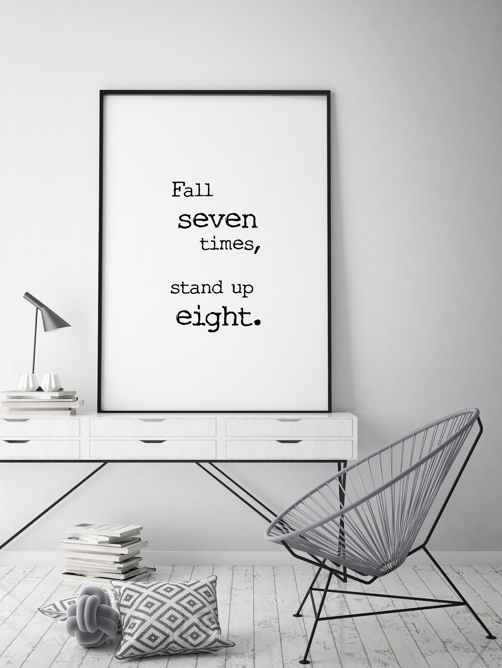 Type Poster Fall Seven Times Stand Up Eight Sw