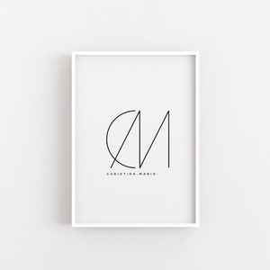 personalisiertes Poster: Eure Initialen - wordart by typomagic, 2 Buchstaben