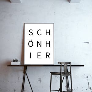 Typo-Poster: schön hier, sw Bild 2