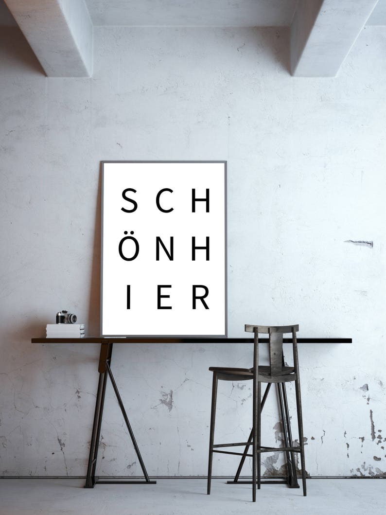 Typo-Poster: schön hier, sw Bild 2