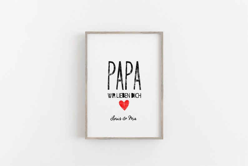 Poster mit Namen Papa wir lieben Dich / Papa ich liebe Dich Etsy