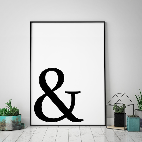 Poster - Ampersand / UND / & / ET-Zeichen, sw