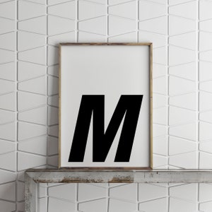 Poster Buchstabe M sw