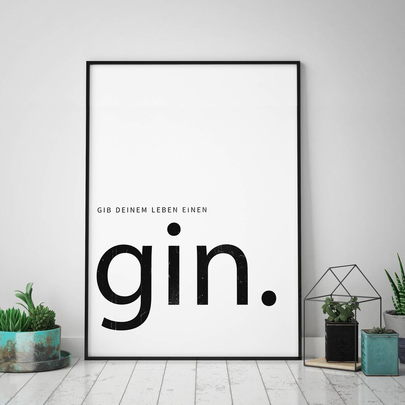 TypoPoster gib Deinem Leben einen Gin Etsy.de