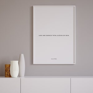 Poster with name: let's just be totally happy, sw