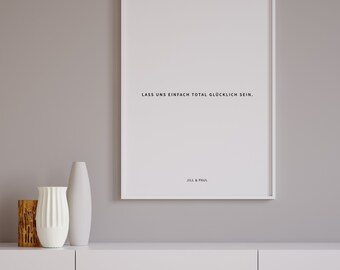 Poster with name: let's just be totally happy, sw