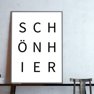 Typo-Poster: schön hier, sw Bild 1