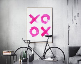 Poster: xoxo, paintbrush edition, pink