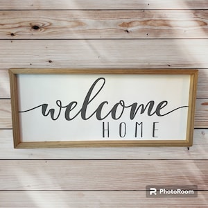 Welcome Home Sign | Wooden Welcome Signs | Welcome Signs Front Door | Entryway Sign | Christian Wall Art | Housewarming Gift | Gift for Her