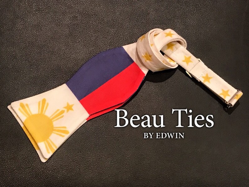 Filipino Flag Bow Tie. Pinoy Pride. Philippines Formal. Etsy