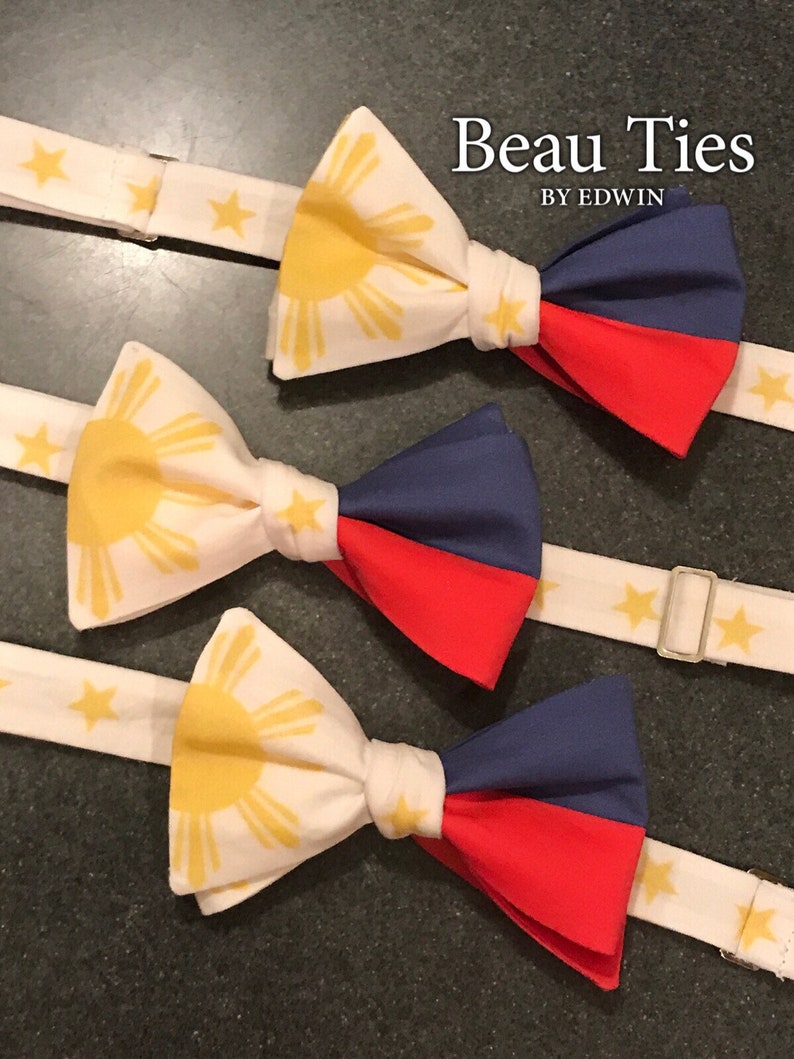 Filipino Flag Bow Tie. Pinoy Pride. Philippines Formal. Etsy
