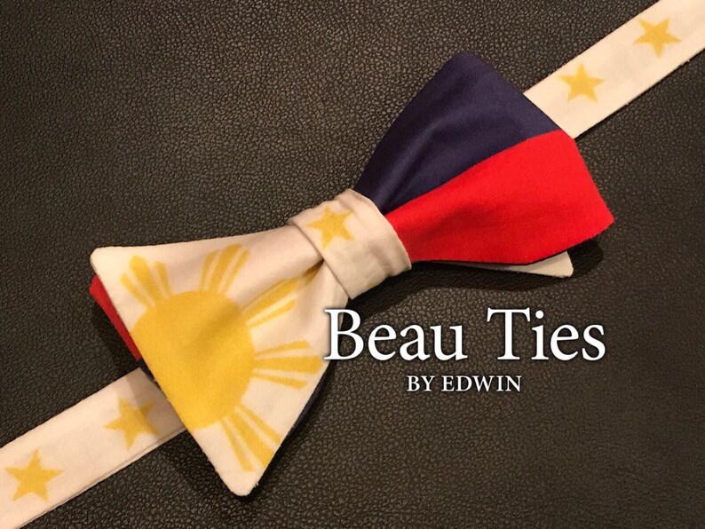 Filipino Flag Bow Tie. Pinoy Pride. Philippines Formal. Etsy