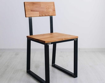 Chair office chair industrial design oak + steel for desk