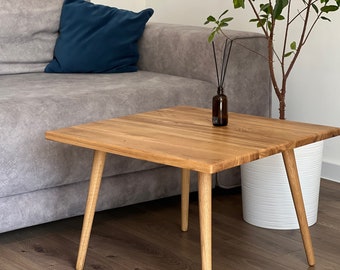 BestLoft coffee table square made of oak in 60 cm side table and coffee table Coffeetable