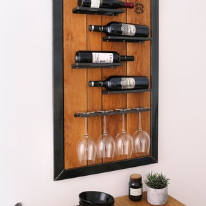 Wine rack wine oak wall shelf Louis Martel bottle rack wine cabinet glass shelf