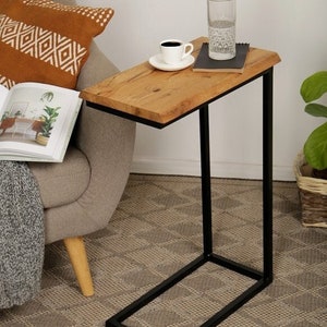 BestLoft® side table San Jose laptop table sofa table bed table coffee table wood with natural edge living room table