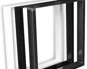 1 PAIR Black / Transparent powder-coated runners Table runners in industrial design made of crude steel Table legs Table legs Table feet Table frame Bench feet