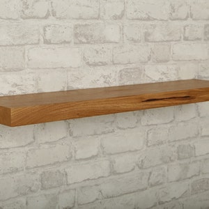 BestLoft® Schweberegal Ruby ohne Baumkante 17cm Tief aus Eiche Wandboard Wandregal mit Befestigung in verschiedenen Größen Wohnzimmerregal Bild 5