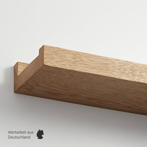 BestLoft schilderijrail hout houten plank wandplank wandfotorail eiken zwevende plank gangplank hout wandwandplank hout gemaakt van massief eikenhout afbeelding 4