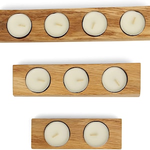 Bestloft tea light holder solid oak candle holder with wavy edge different sizes 2 / 3 / 4 or in a set tea light set tea lights Set