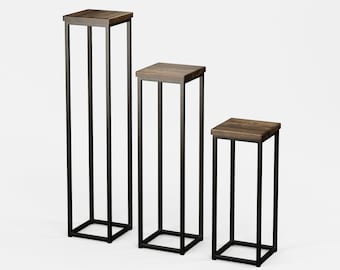 BestLoft Flower Column Dora in a set of 3, optionally with BLACK or WHITE frame. Stand for flowers, speaker stand