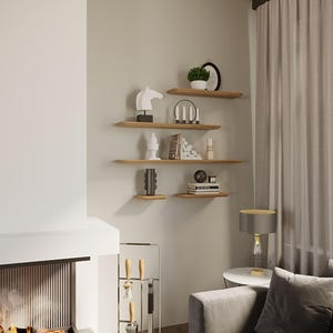 BestLoft Wooden Wall Shelf Wood Shelf Wall Shelf Kitchen Shelf Wooden Wall Shelf Bathroom Shelf Floating Shelf Living Room Shelf Swiss Edge image 6