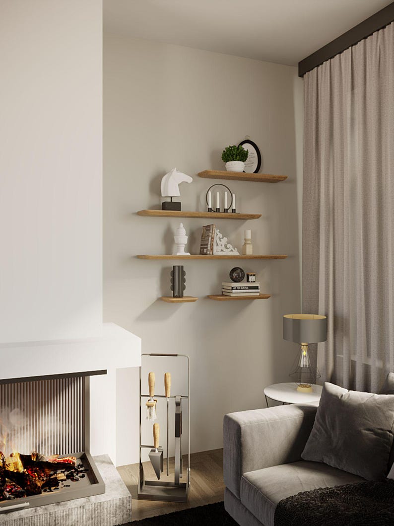 BestLoft Wooden Wall Shelf Wood Shelf Wall Shelf Kitchen Shelf Wooden Wall Shelf Bathroom Shelf Floating Shelf Living Room Shelf Swiss Edge image 6
