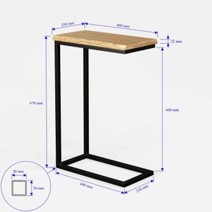 BestLoft® side table San Jose laptop table sofa table bed table coffee table wood with natural edge living room table image 10