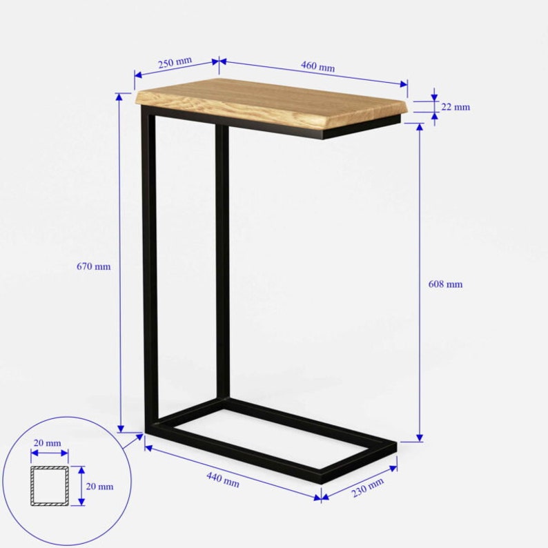 BestLoft® Beistelltisch San Jose Laptoptisch Sofatisch Betttisch Couchtisch Holz mit Baumkante Naturkante Wohnzimmertisch Bild 10