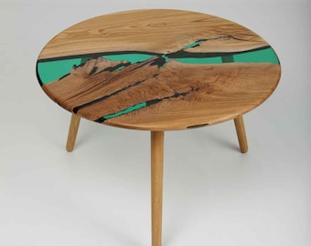 Epoxy Beistelltisch Couch Wohnzimmertisch rund Beistelltisch klein coffee table Couchtisch rund Holz side table Couchtisch Holz Tisch