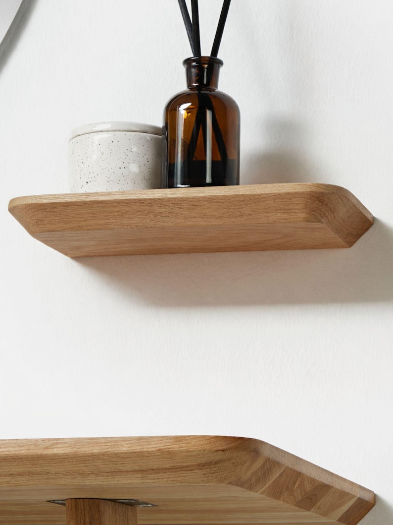 BestLoft Wooden Wall Shelf Wood Shelf Wall Shelf Kitchen Shelf Wooden Wall Shelf Bathroom Shelf Floating Shelf Living Room Shelf Swiss Edge image 2