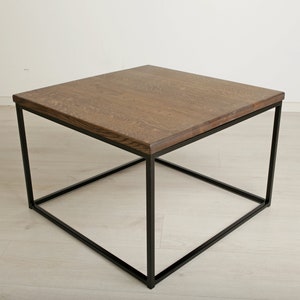 BestLoft® coffee table Boston - side table in industrial design made of rustic light natural oak & steel (black + white) living room table