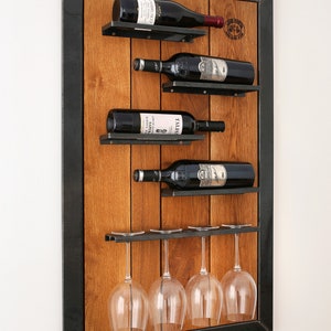 Wine rack wine oak wall shelf Louis Martel bottle rack wine cabinet glass shelf image 2