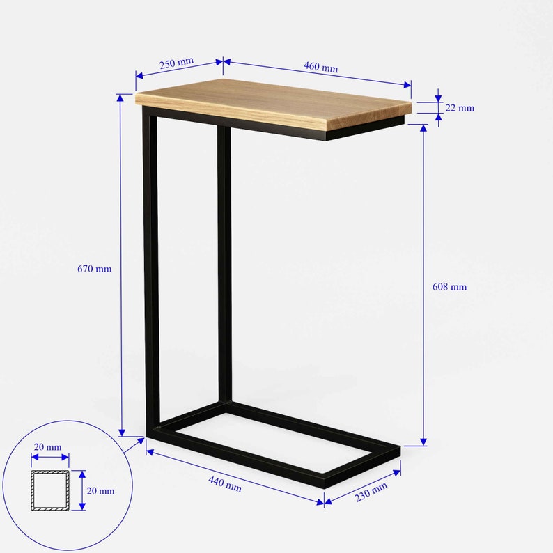 BestLoft® Beistelltische San Jose Laptoptisch Sofatisch Betttisch Couchtisch Holz Beistelltisch Wohnzimmertisch Massivholz Notebook table Bild 9