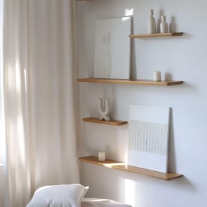 BestLoft Wooden Wall Shelf Wood Shelf Wall Shelf Kitchen Shelf Wooden Wall Shelf Bathroom Shelf Floating Shelf Living Room Shelf Swiss Edge image 4