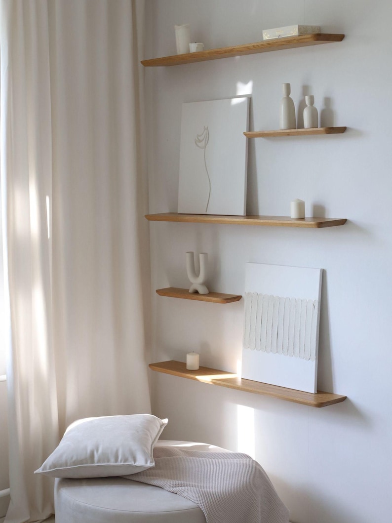 BestLoft Wooden Wall Shelf Wood Shelf Wall Shelf Kitchen Shelf Wooden Wall Shelf Bathroom Shelf Floating Shelf Living Room Shelf Swiss Edge image 4