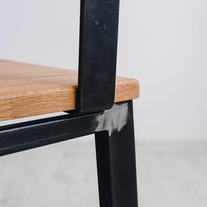 Chaise chaise de bureau design industriel chêne acier pour bureau image 6