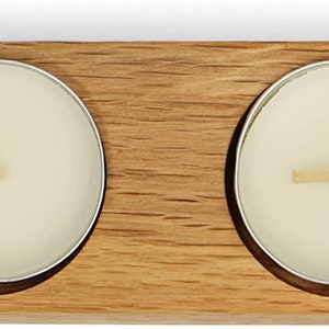 Bestloft tea light holder solid oak candle holder with wavy edge different sizes 2 / 3 / 4 or in a set tea light set tea lights image 5