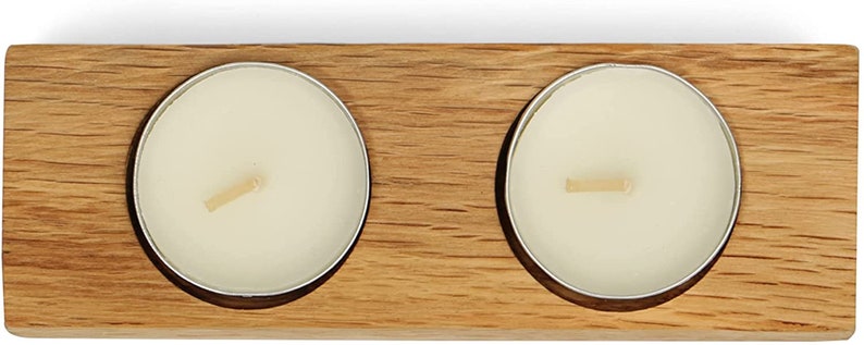 Bestloft tea light holder solid oak candle holder with wavy edge different sizes 2 / 3 / 4 or in a set tea light set tea lights image 5