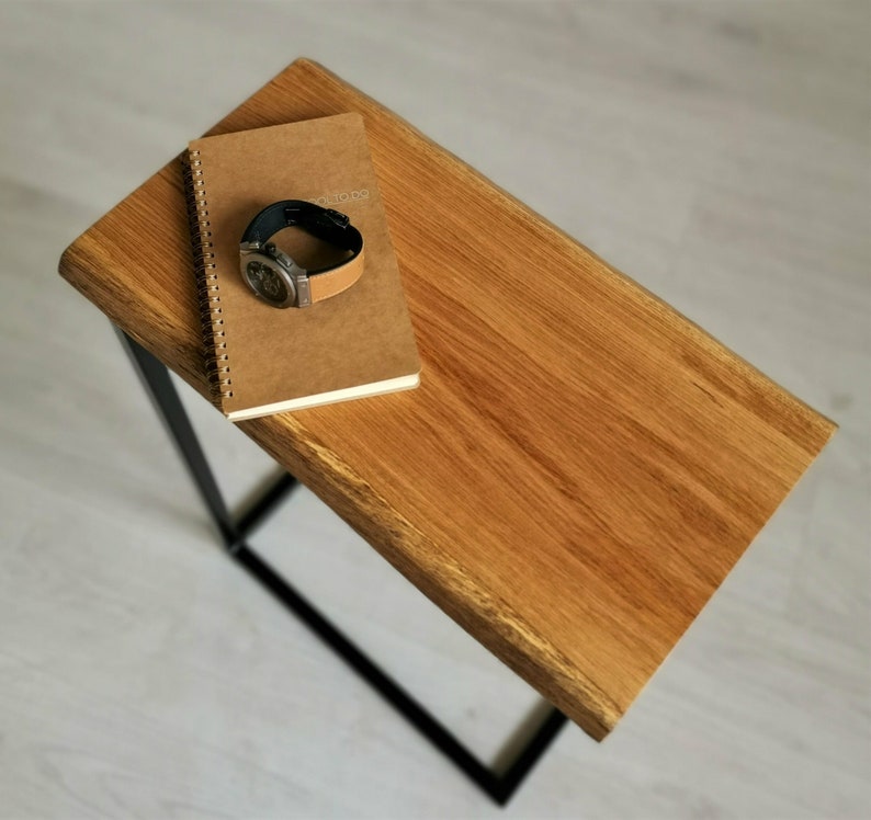 BestLoft® Beistelltisch San Jose Laptoptisch Sofatisch Betttisch Couchtisch Holz mit Baumkante Naturkante Wohnzimmertisch Bild 7
