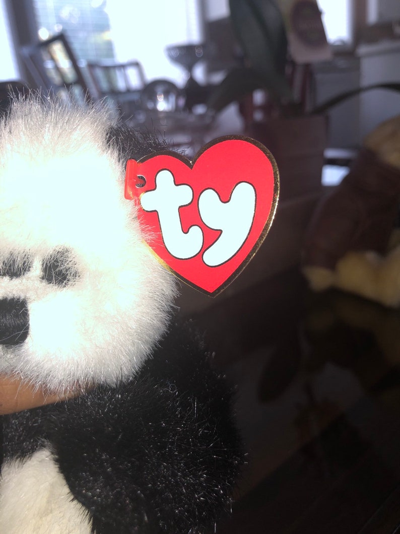 checkers panda beanie baby