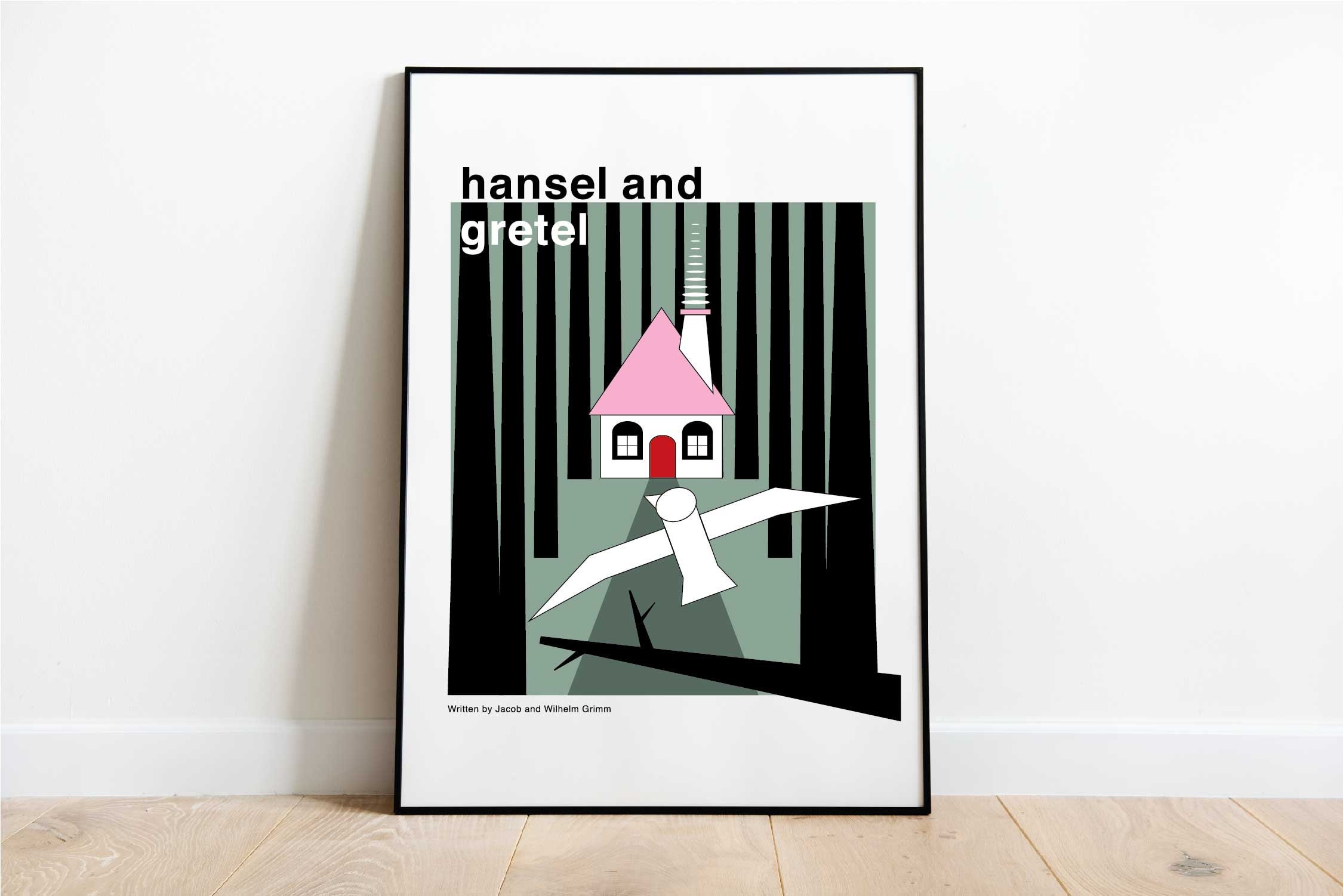 Hansel and Gretel Print, Modern Art Print, Kids Wall Decor, Brothers ...