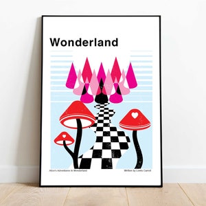 Alice in Wonderland Print, Modern Art Print, Kids Wall Decor, Alice in Wonderland Gifts, Wonderland Printable