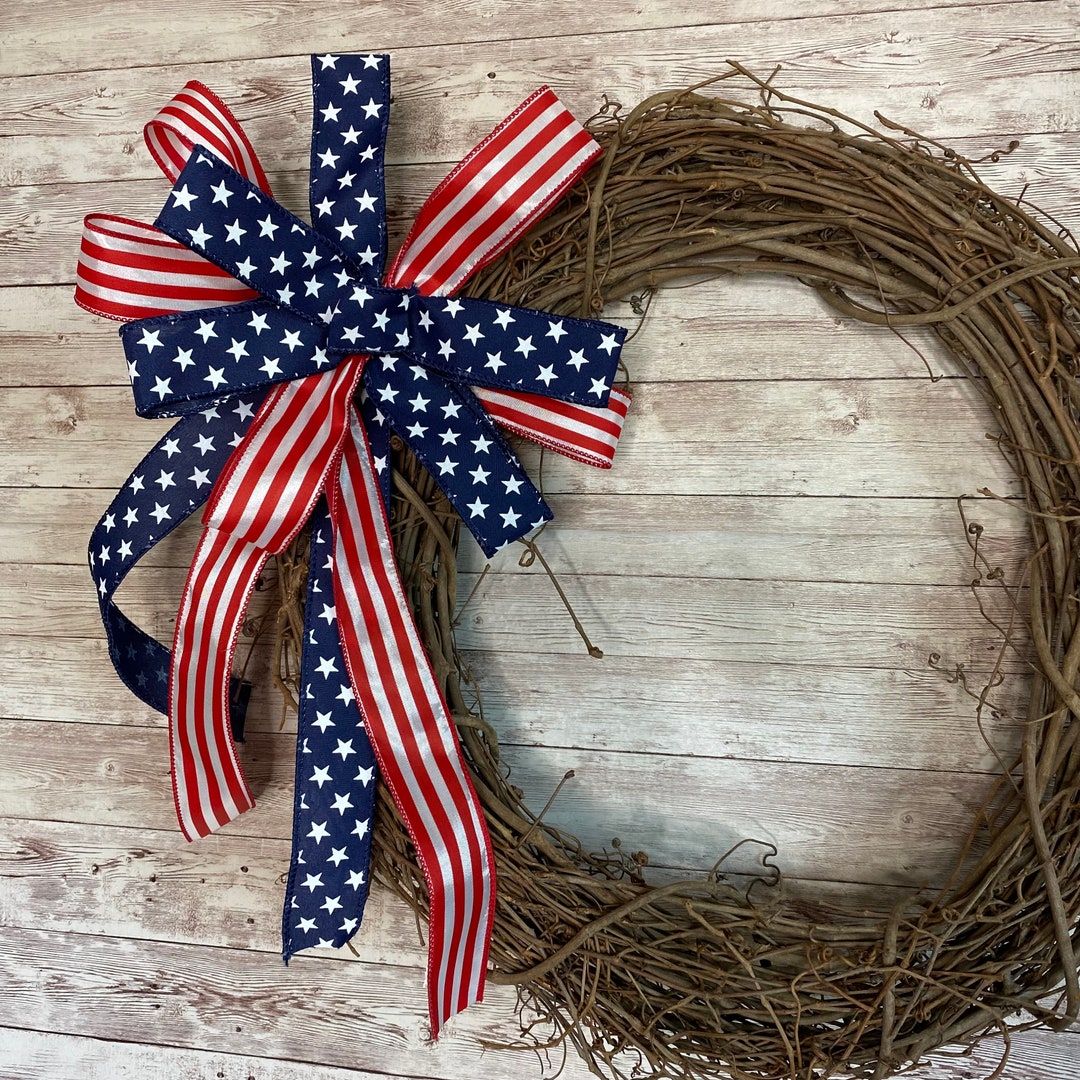 Deplotment Ribbons Patriotic Bow, Patriotic Wreath Bow, Deployment Bow, Deployment Ribbon ...