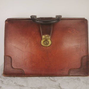 DOLPHIN Double Sided Thick Leather Briefcase / Lawyer - Doctor Bag -  ENGLAND